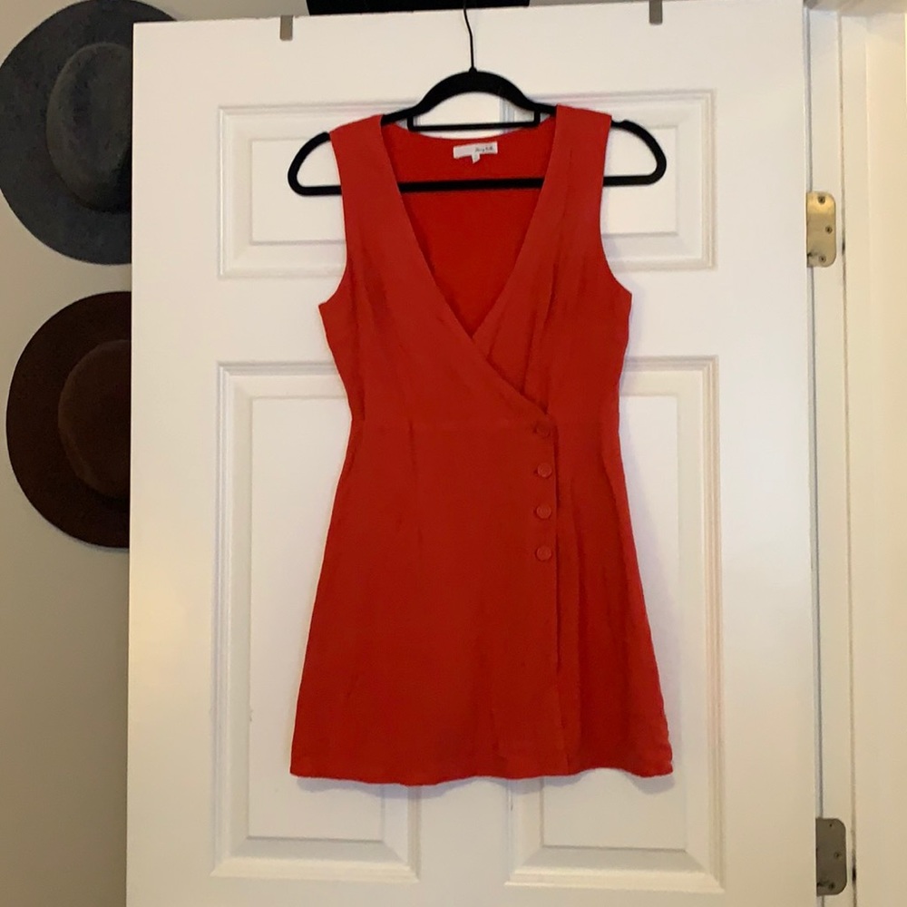 Red button Mini Dress